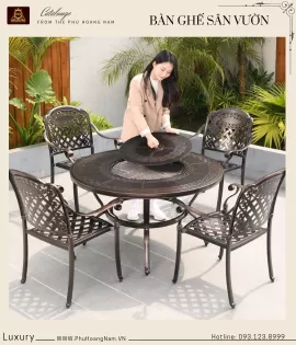 BÀN GHẾ SÂN VƯỜN NHÔM ĐÚC