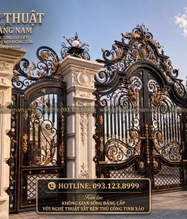 Cửa Cổng Sắt Mỹ Thuật Đẹp - Thiết Kế Độc Quyền Phú Hoàng Nam