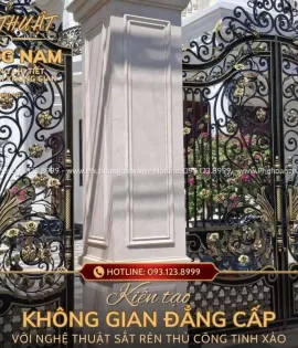 Cửa Cổng Sắt Mỹ Thuật Hoa Văn Uốn Nghệ Thuật