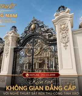 Cửa Cổng Sắt Mỹ Thuật Phong Cách Châu Âu Cổ Điển