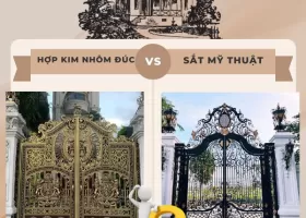 NÊN CHỌN CỔNG SẮT MỸ THUẬT THUẬT HAY CỔNG HỢP KIM NHÔM ĐÚC CHO BIỆT THỰ