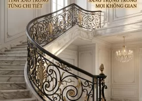 Lan can cầu thang sắt mỹ thuật cao cấp