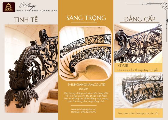 Lan Can Cầu Thang Sắt Mỹ Thuật Cao Cấp PHN