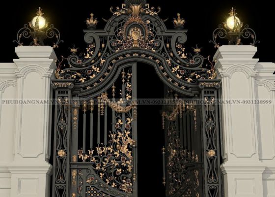 Thi Công Cửa Cổng Sắt Mỹ Thuật Biệt Thự Đẹp Cao Cấp – Sắt Mỹ Thuật Phú Hoàng Nam