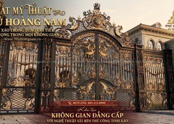 Cửa Cổng Sắt Mỹ Thuật Biệt Thự Cao Cấp Phú Hoàng Nam | Thiết Kế Độc Quyền, Thi Công Miền Nam