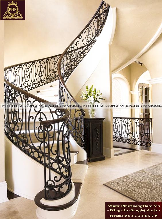 Lan can cầu thang xoán lượn