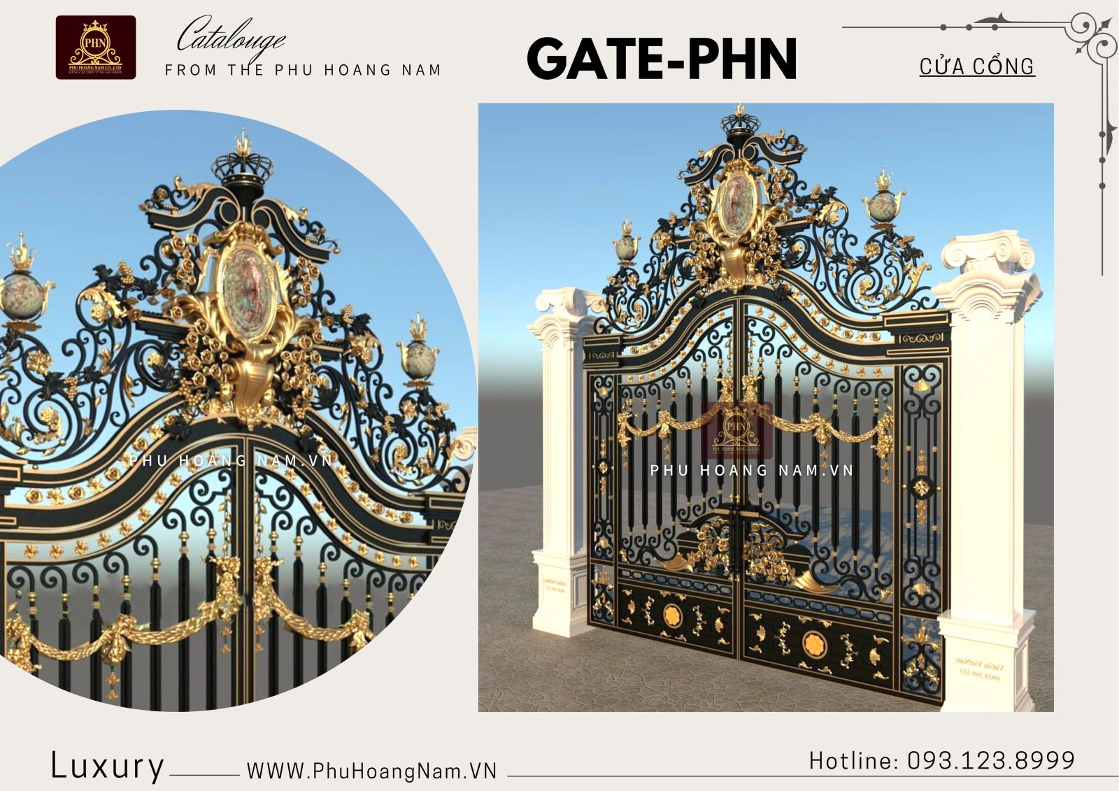 Cửa Cổng Sắt Rèn Mỹ Thuật Phú Hoàng Nam
