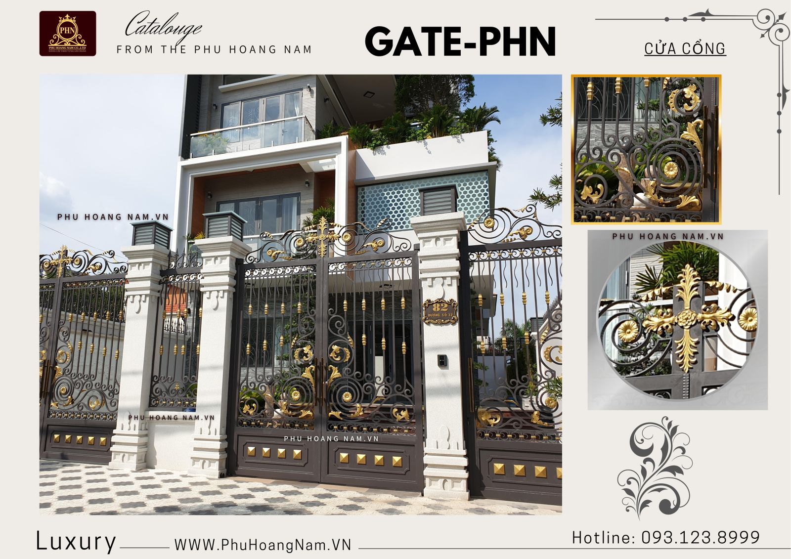 cửa cổng sắt mỹ thuật cao cấp