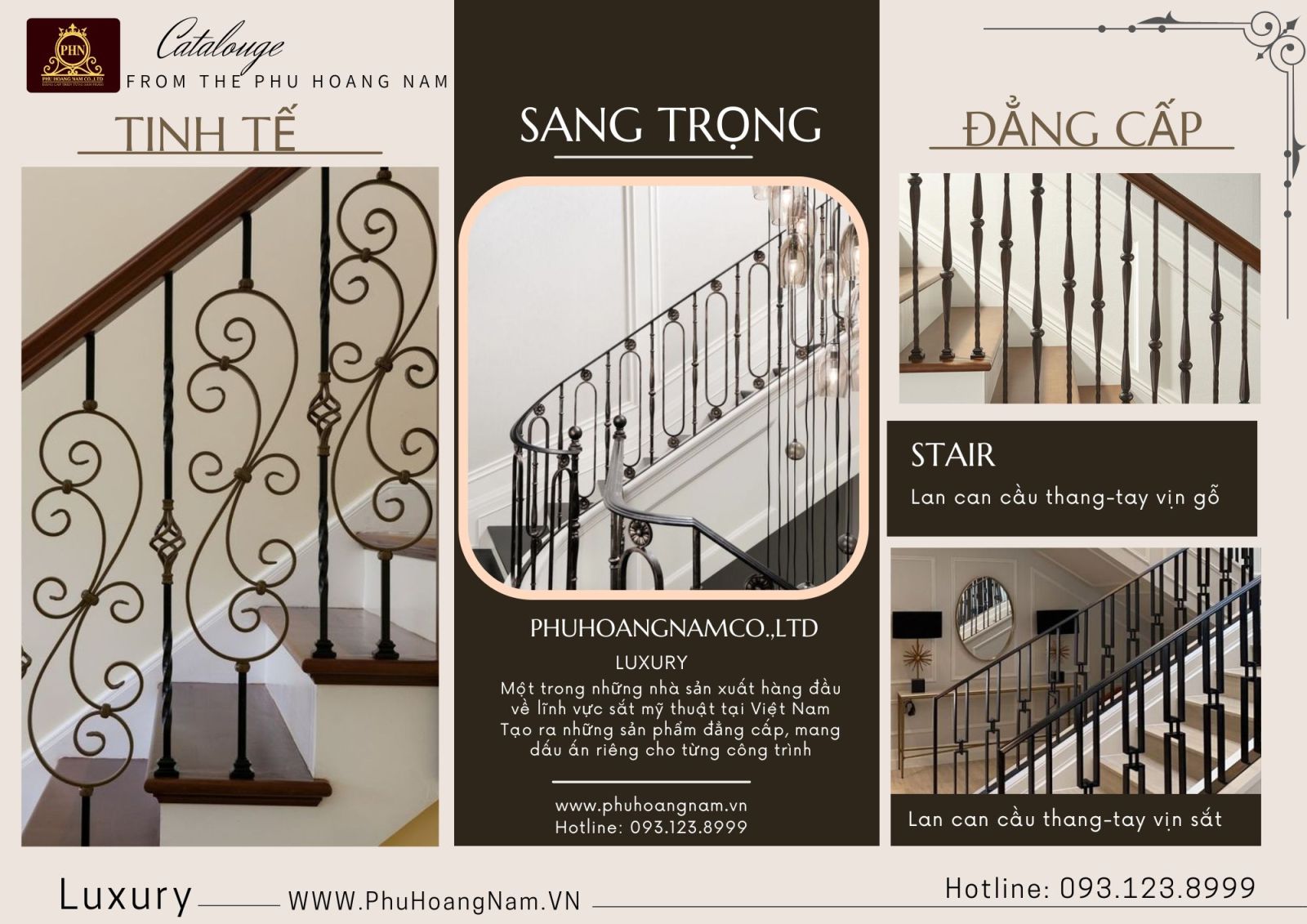 Lan can cầu thang sắt mỹ thuật đơn giản, tinh tế.