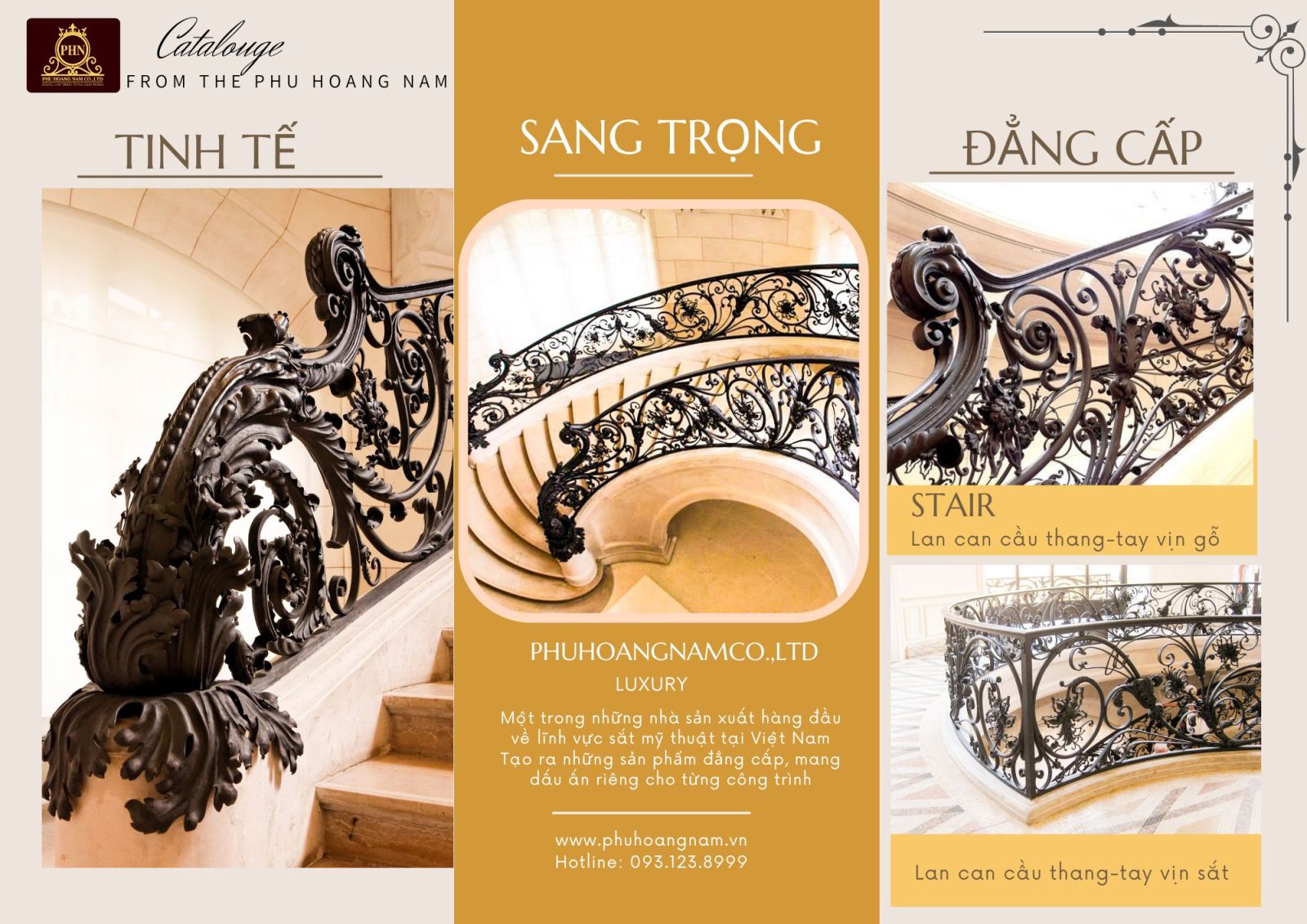 Lan can cầu thang sắt mỹ thuật cao cấp