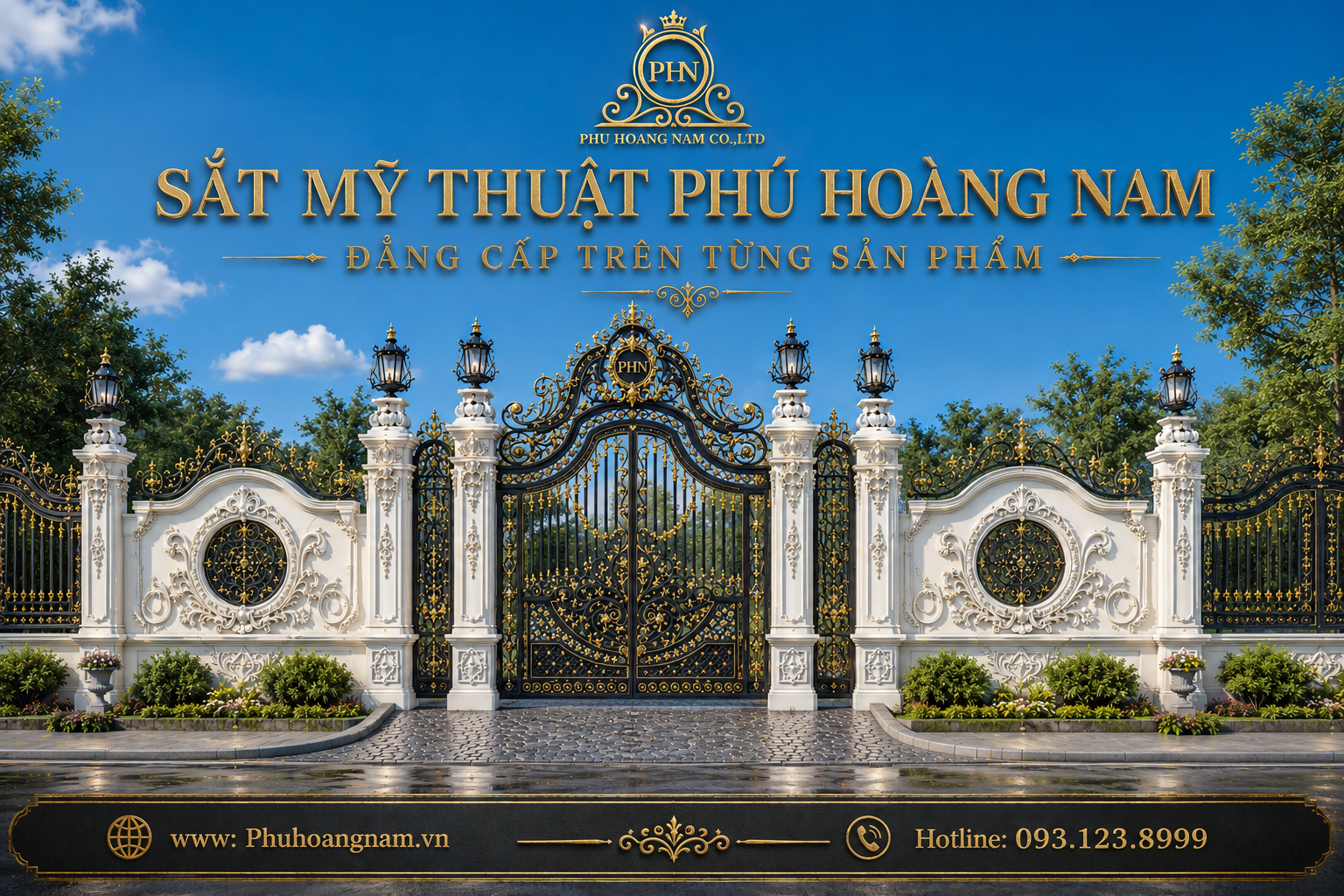 Cửa cổng biệt thự Phú Hoàng Nam
