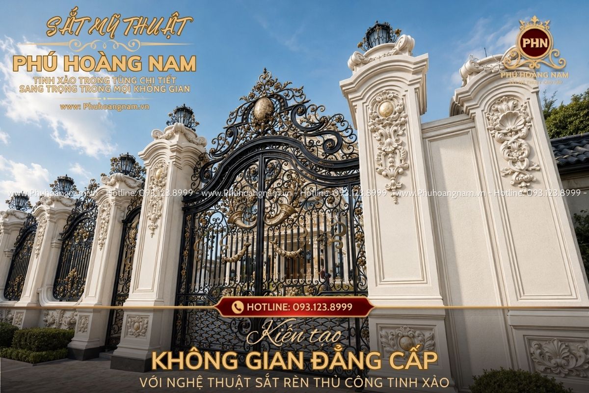 Cửa sắt mỹ thuật phong cách châu âu