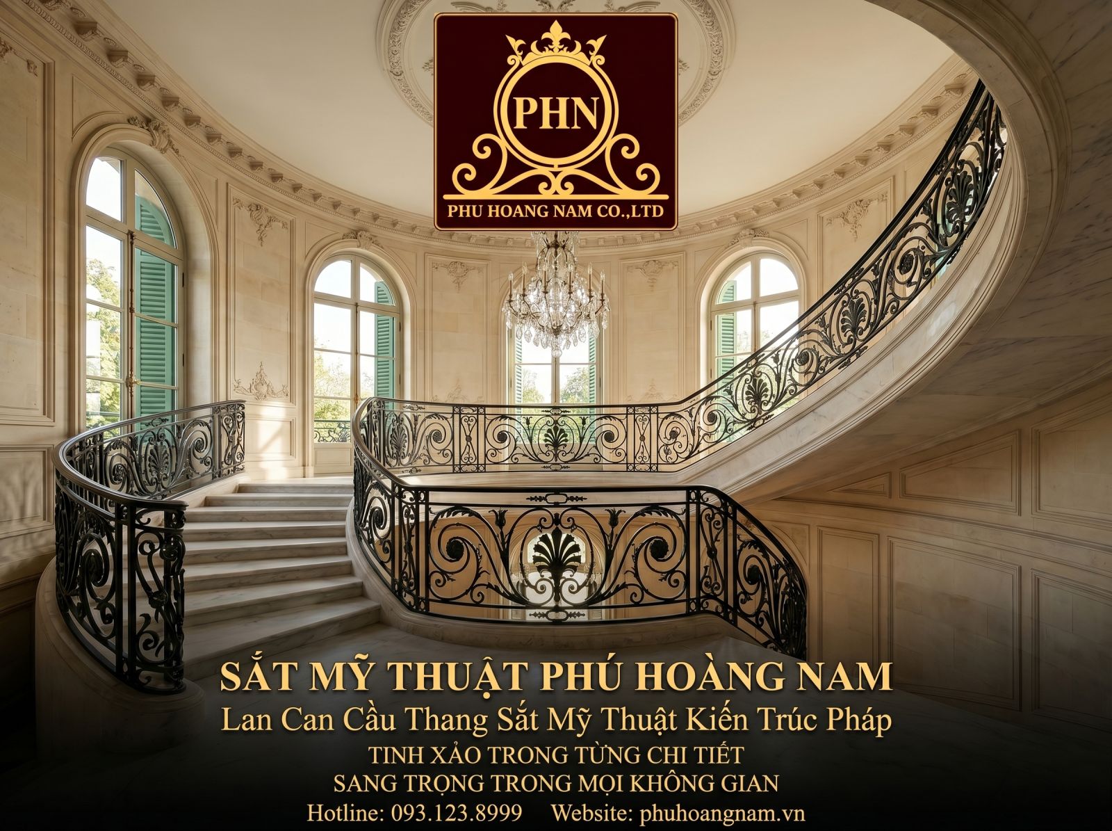Lan can cầu thang sắt mỹ nghệ