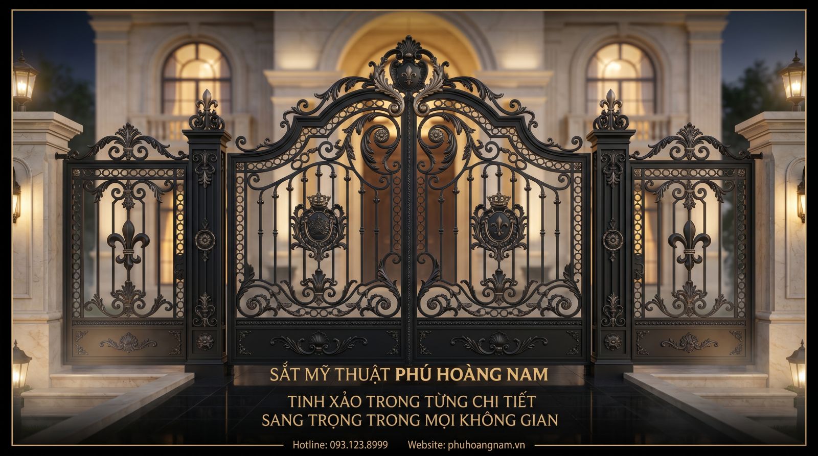 Cửa cổng sắt mỹ thuật PHN