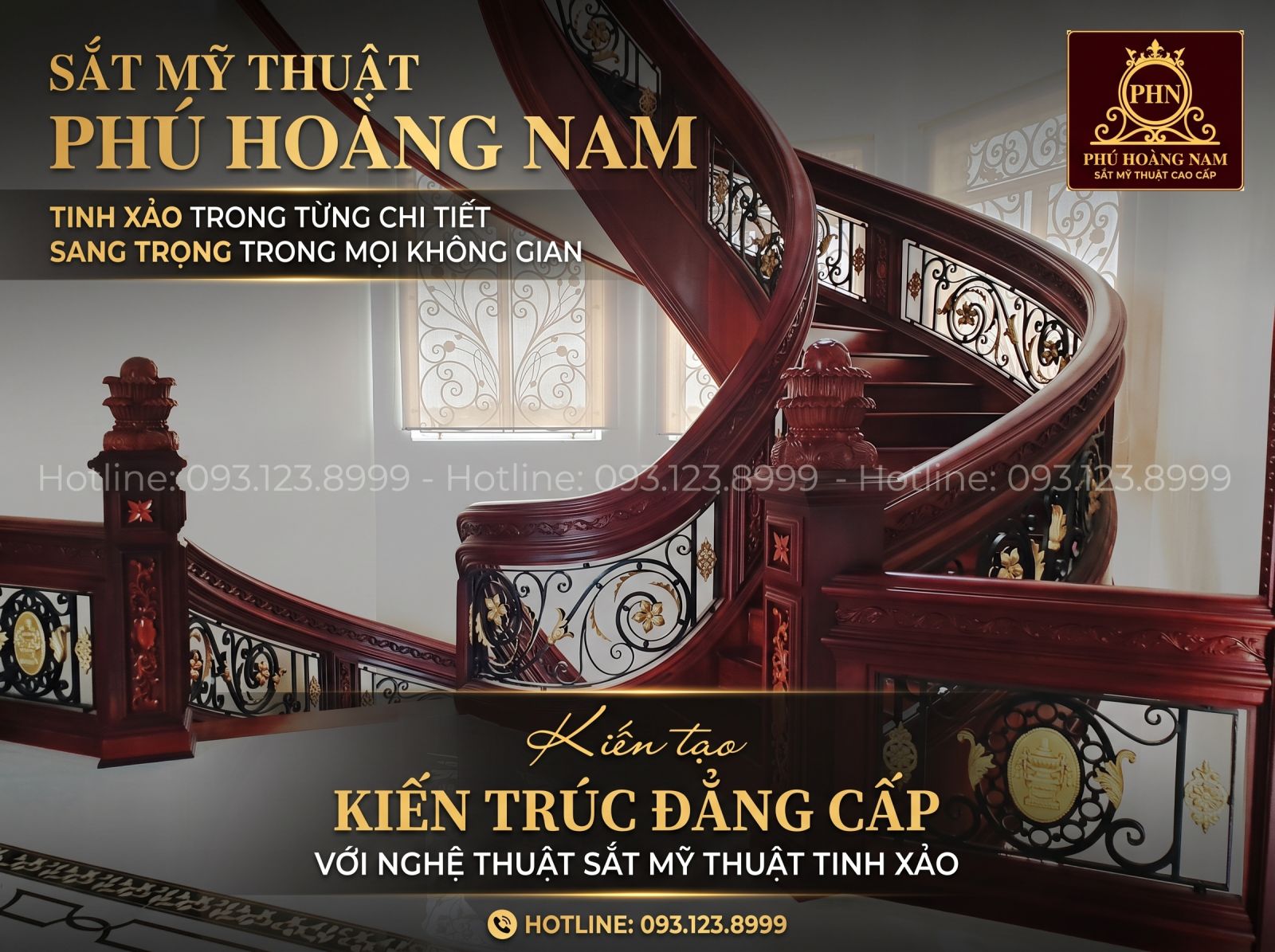 Lan can cầu thang sắt rèn