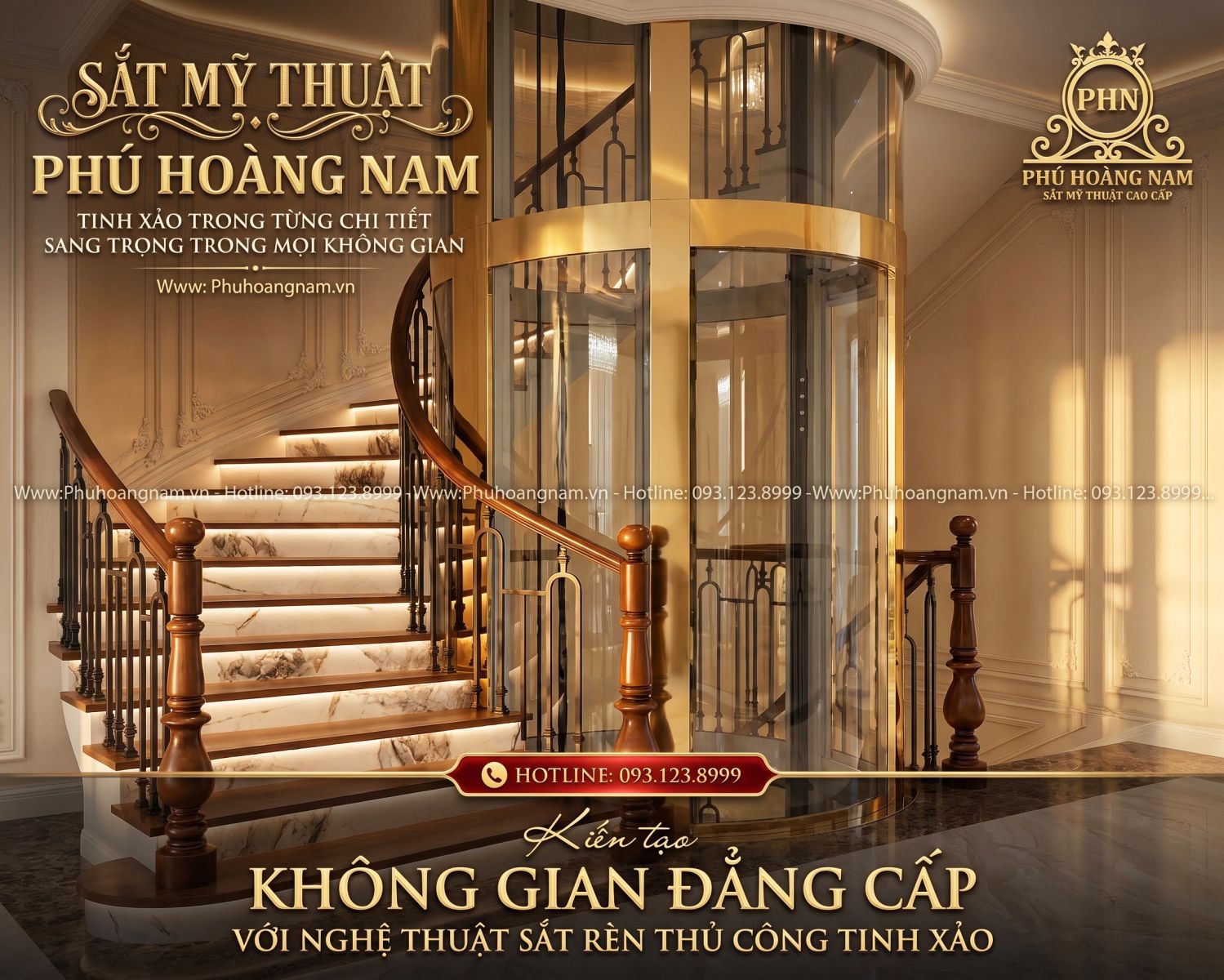 Lan can cầu thang máy